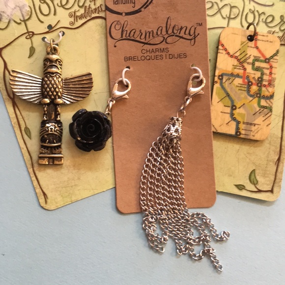 Charm pendants rose totem tassel map boho - Picture 1 of 4